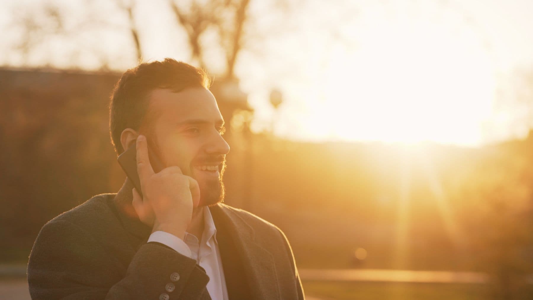 A person on a calm phone call.